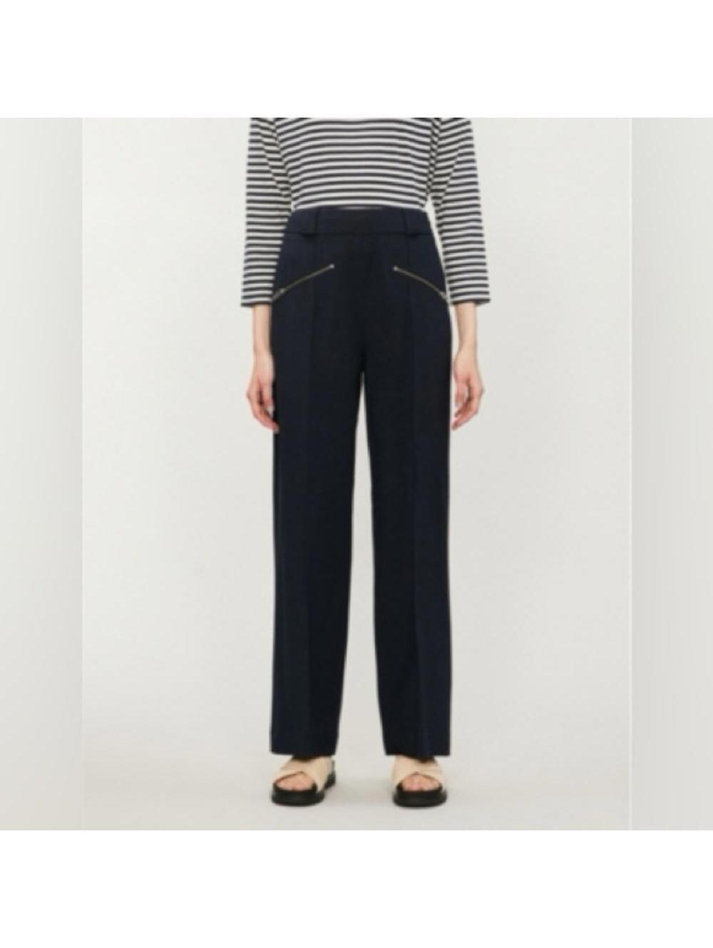 NEW The Kooples Zip Detail Blue Wide-Leg Trousers Pants, Size EU 32 US 0 - Picture 3 of 9